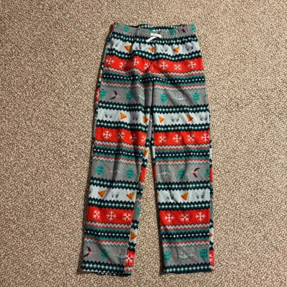 Cat & Jack Fleece Pajama Pants Boys L 12/14 Fair Isle Print Sleepwear